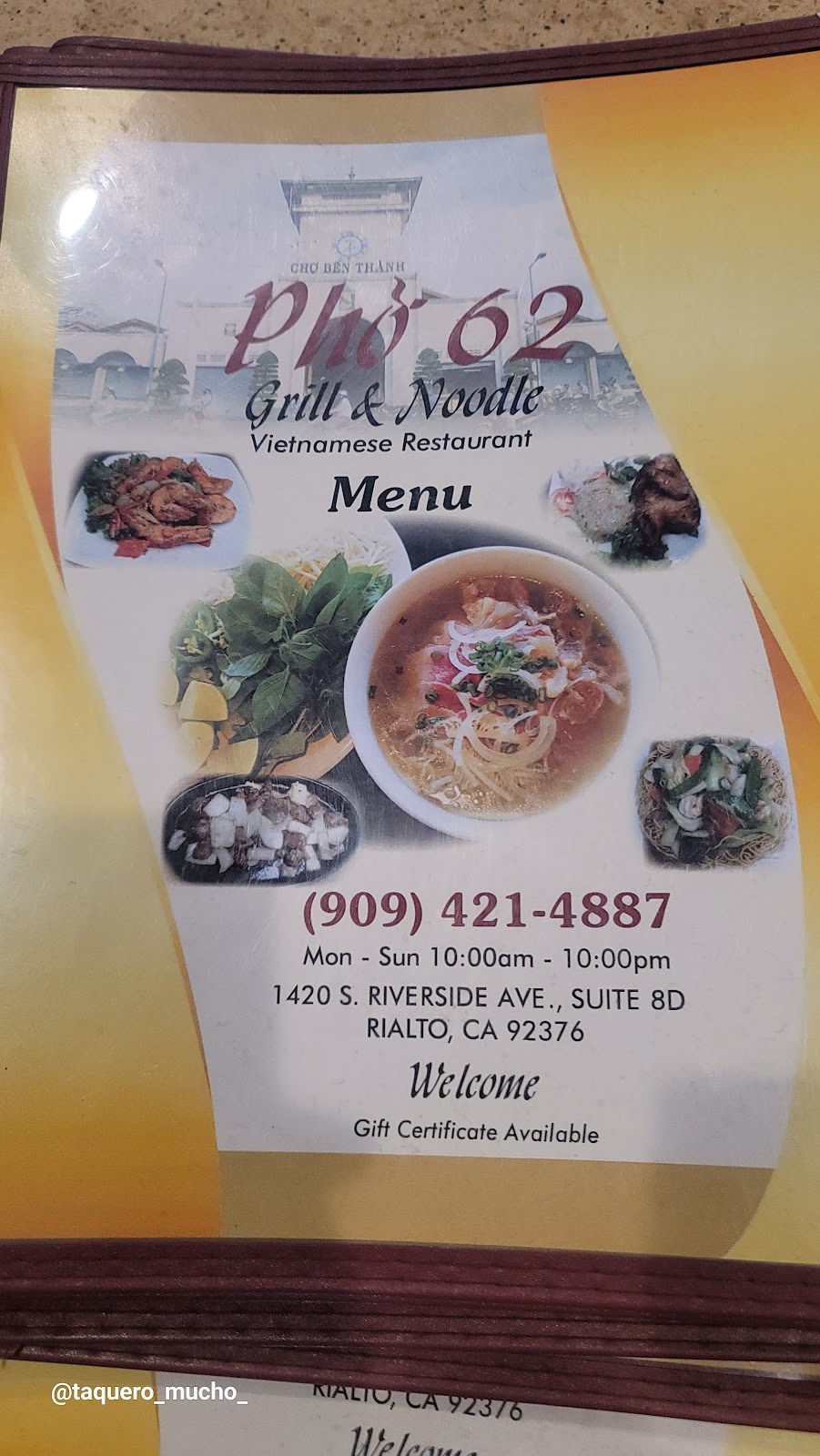 Phở 62 Grill and Noodle | 1420 S Riverside Ave, Rialto, CA 92376, USA | Phone: (909) 421-4887