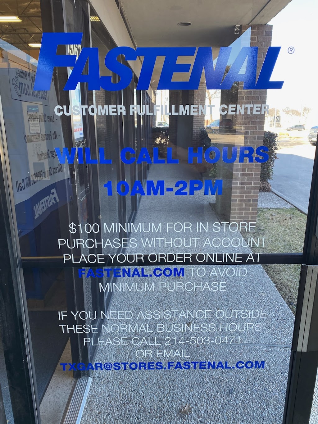 Fastenal Fulfillment Center - Appointment Only | 10362 Miller Rd, Dallas, TX 75238, USA | Phone: (214) 503-0471