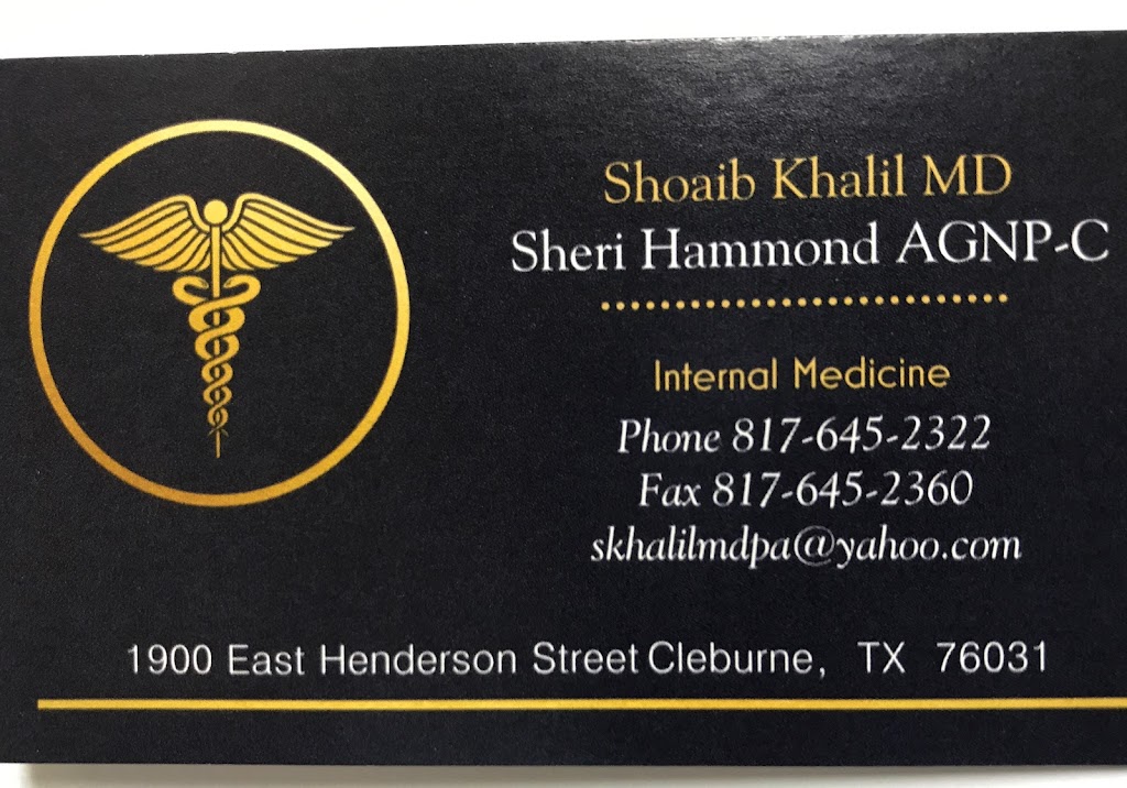 Shoaib Khalil,MD PA | 1900 E Henderson St, Cleburne, TX 76031, USA | Phone: (817) 645-2322