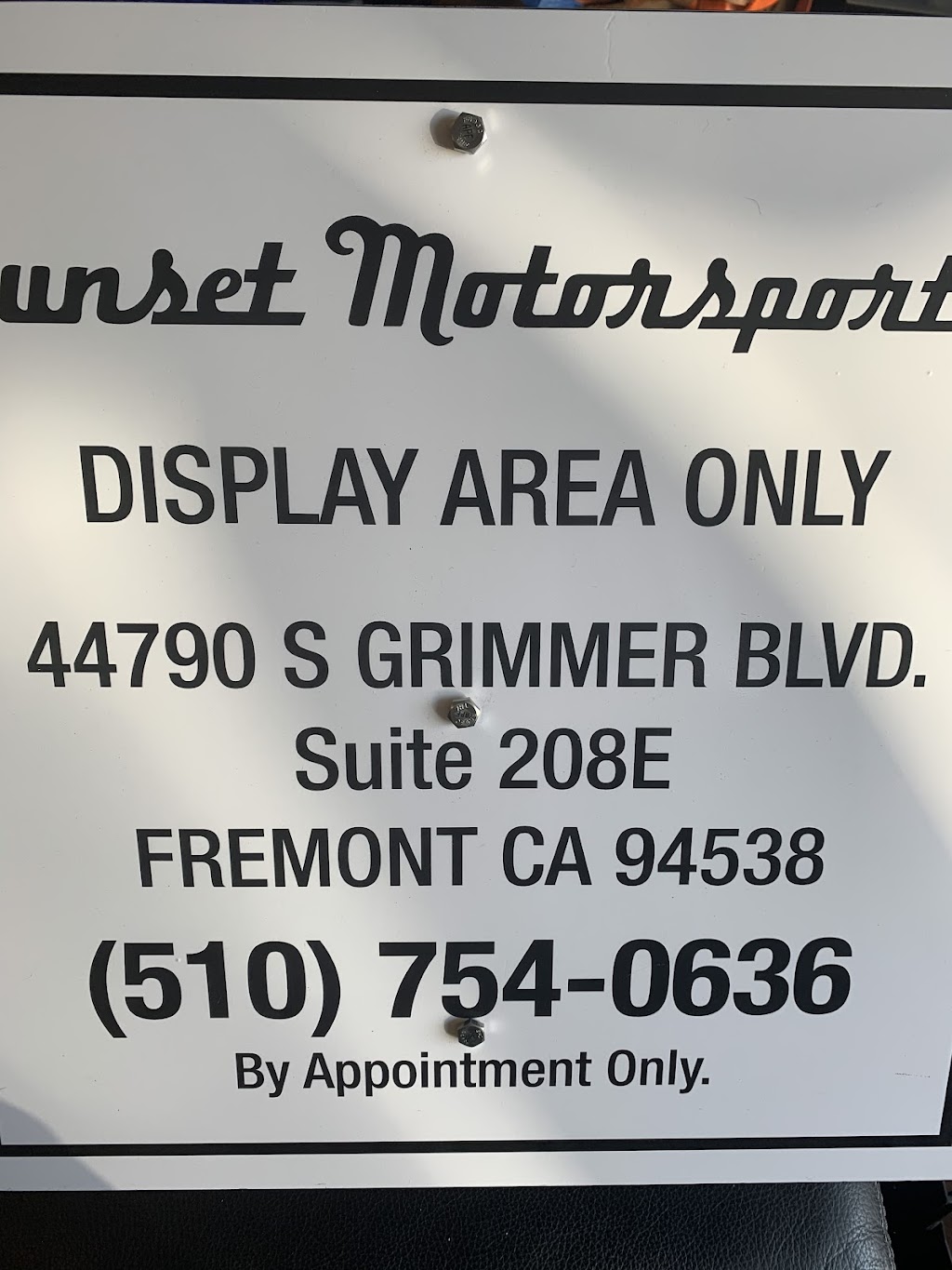 Sunset Motorsports | 44790 S Grimmer Blvd #208E, Fremont, CA 94538, USA | Phone: (510) 754-0636