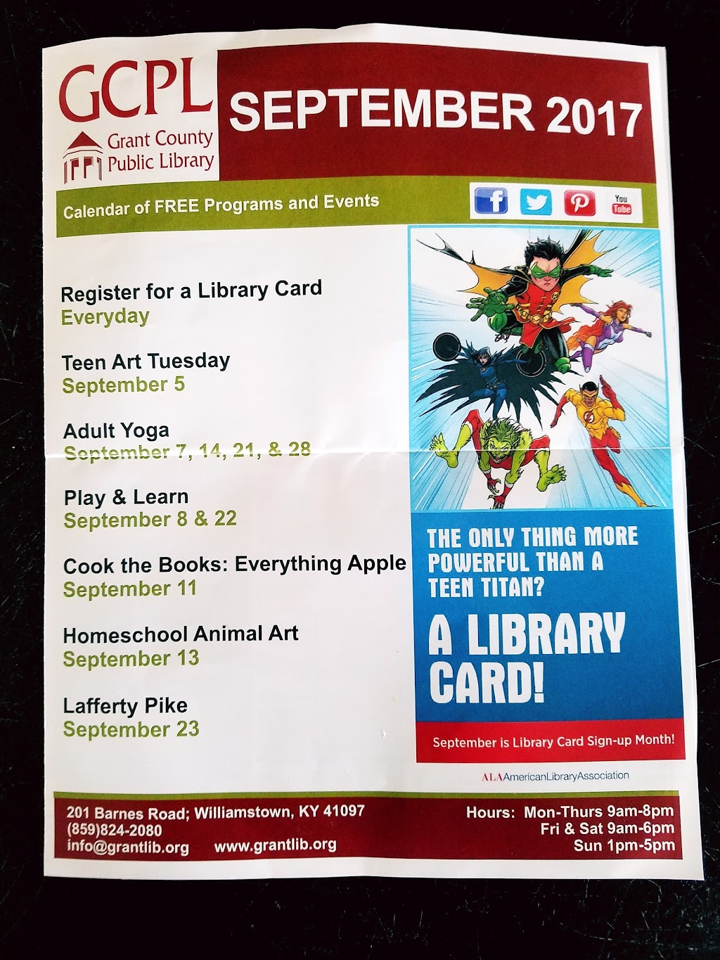 Grant County Public Library | 201 Barnes Rd, Williamstown, KY 41097, USA | Phone: (859) 824-2080