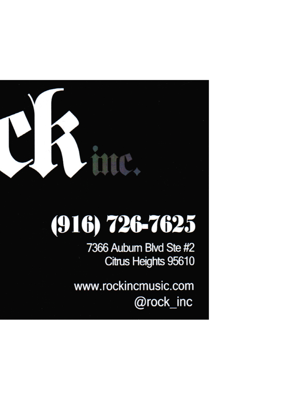 Rock Inc. | 7366 Auburn Blvd #2, Citrus Heights, CA 95610, USA | Phone: (916) 726-7625