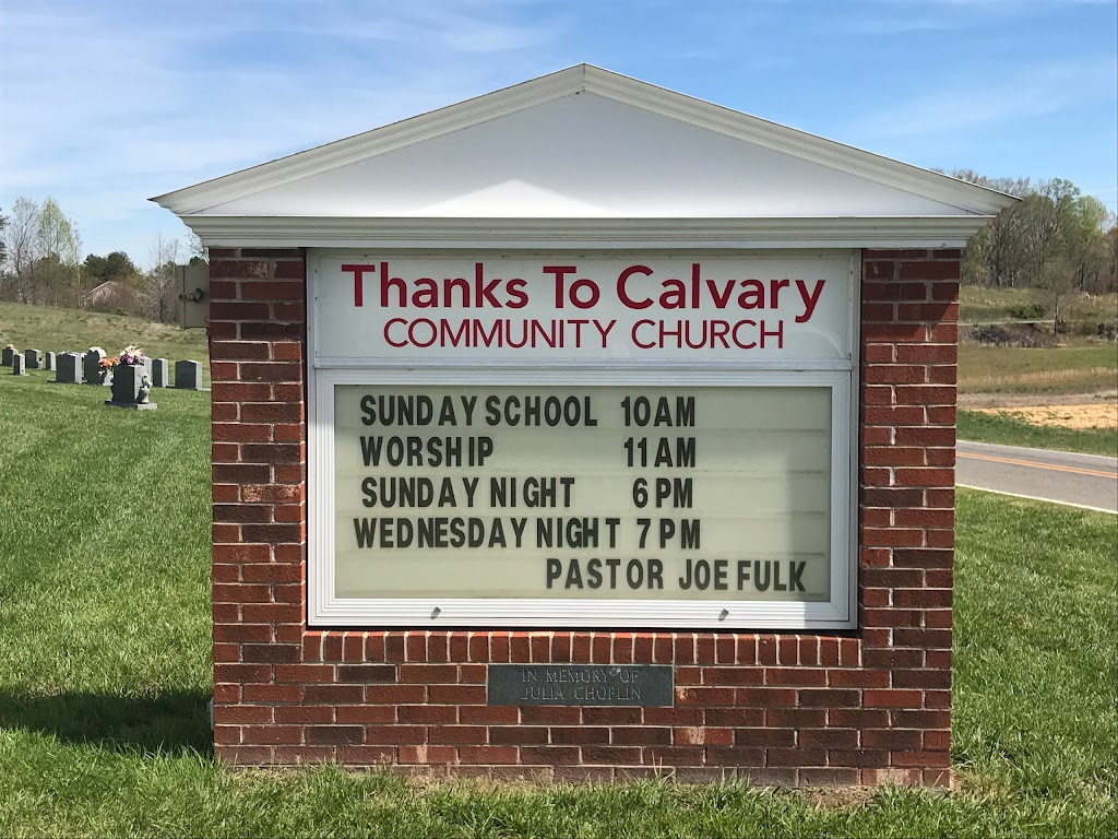 Thanks To Calvary Community Church | 4209 Union Hill Rd, East Bend, NC 27018, USA | Phone: (470) 575-8565