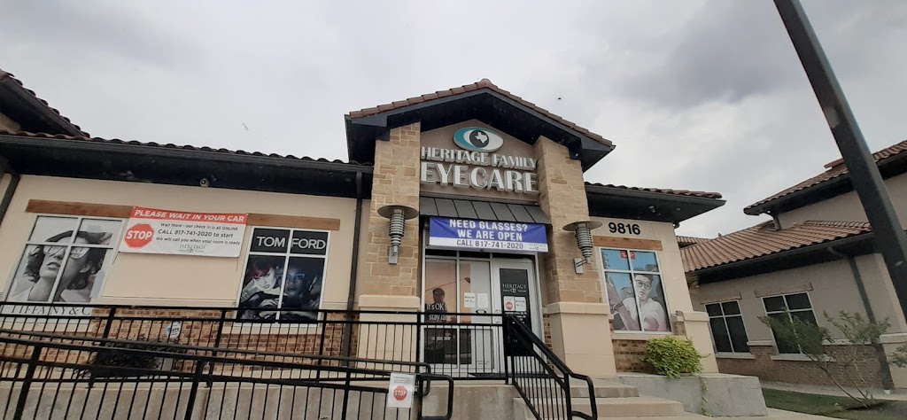 Heritage Family EyeCare | 9816 N Beach St, Fort Worth, TX 76244, USA | Phone: (817) 741-2020