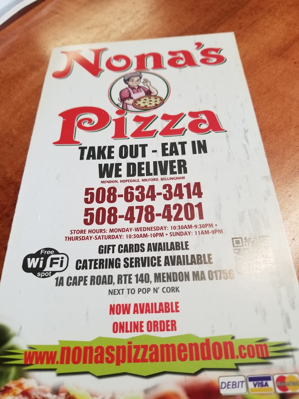 Nonas Pizza | 1 Cape Rd, Mendon, MA 01756 | Phone: (508) 634-3414
