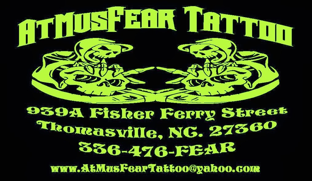 Atmusfear Tattoo | 939 Fisher Ferry St, Thomasville, NC 27360, USA | Phone: (336) 476-3327