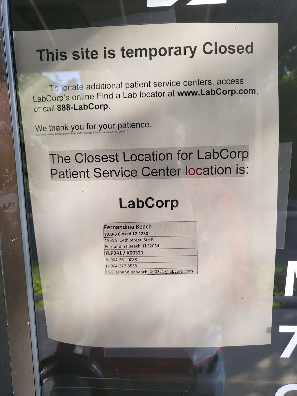 Labcorp 850970 Us Hwy 17 N, Yulee, FL 32097