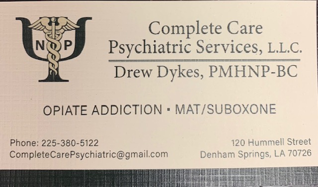 Complete Care Psychiatric Services | 120 N Hummell St, Denham Springs, LA 70726, USA | Phone: (225) 380-5122