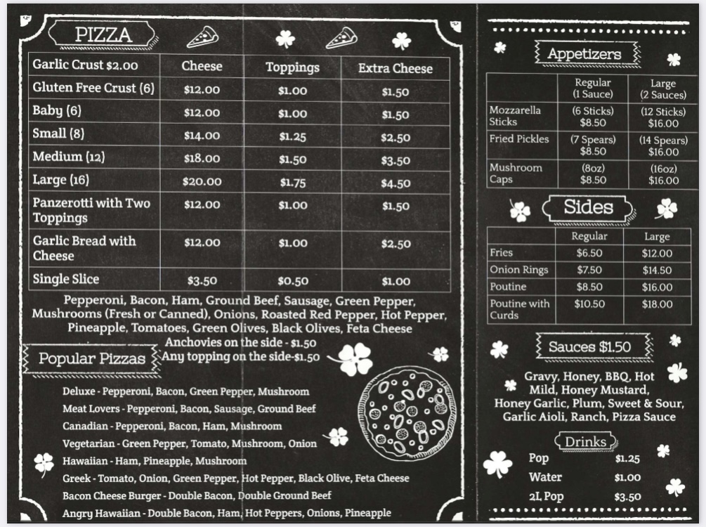 Paddys Pizzeria | 7320 Tecumseh Rd, Pointe aux Roches, ON N0R 1N0, Canada | Phone: (519) 798-1081