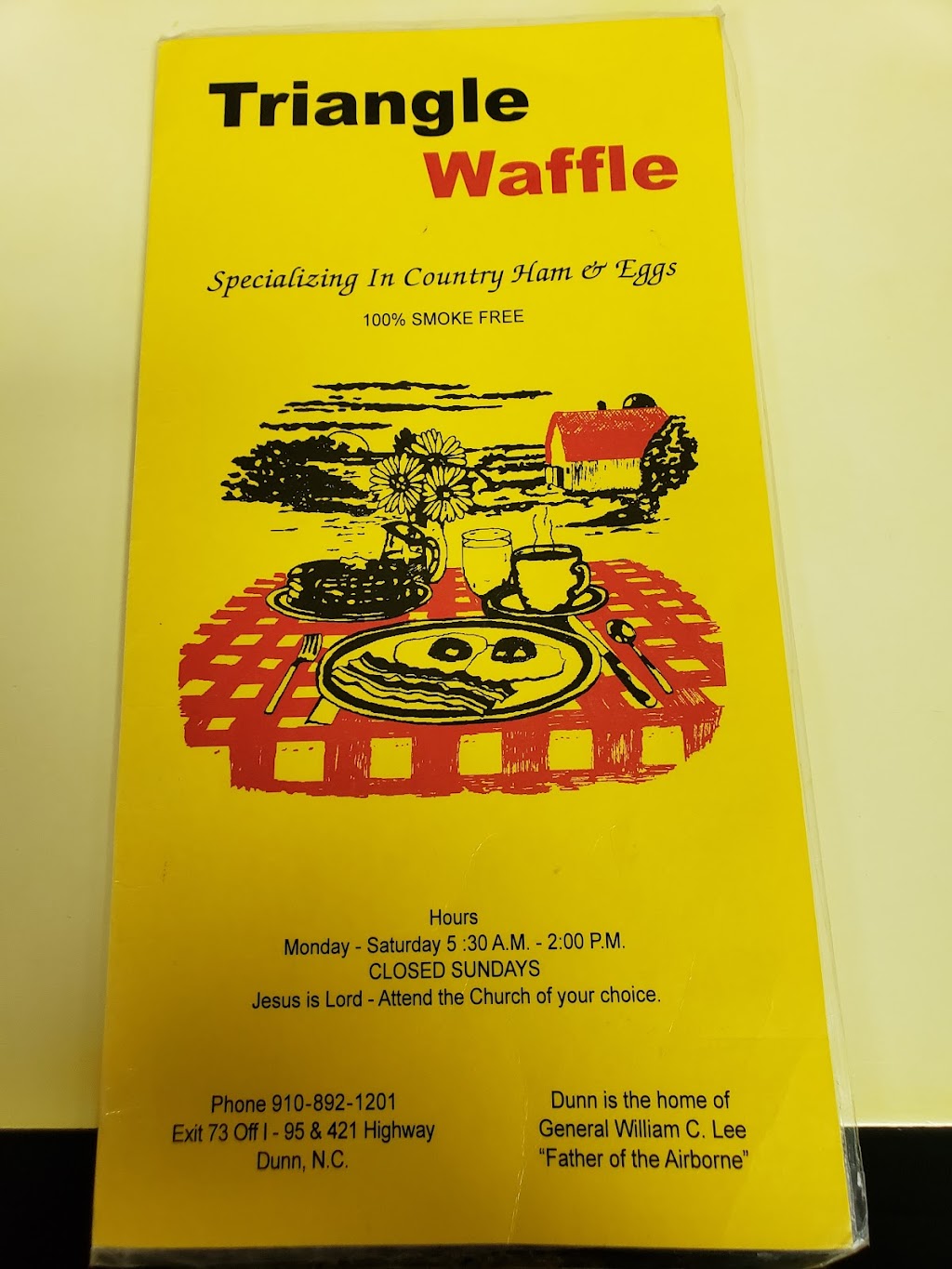 Triangle Waffle | 1007 E Cumberland St, Dunn, NC 28334, USA | Phone: (910) 892-1201