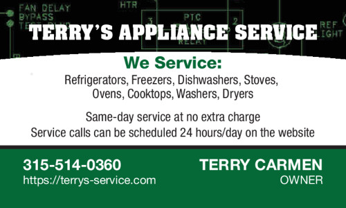 Terrys Appliance Service | 418 Crawford Ave, Syracuse, NY 13224, USA | Phone: (315) 308-1006