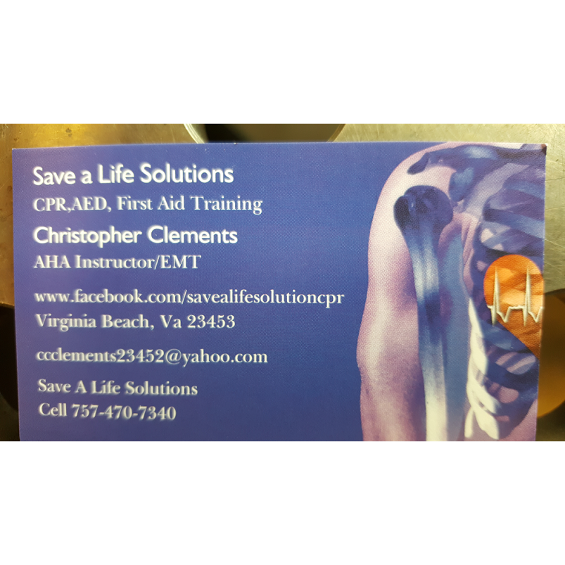 Save A Life Solutions CPR | 3424 Daffodil Crescent, Virginia Beach, VA 23453 | Phone: (757) 470-7340