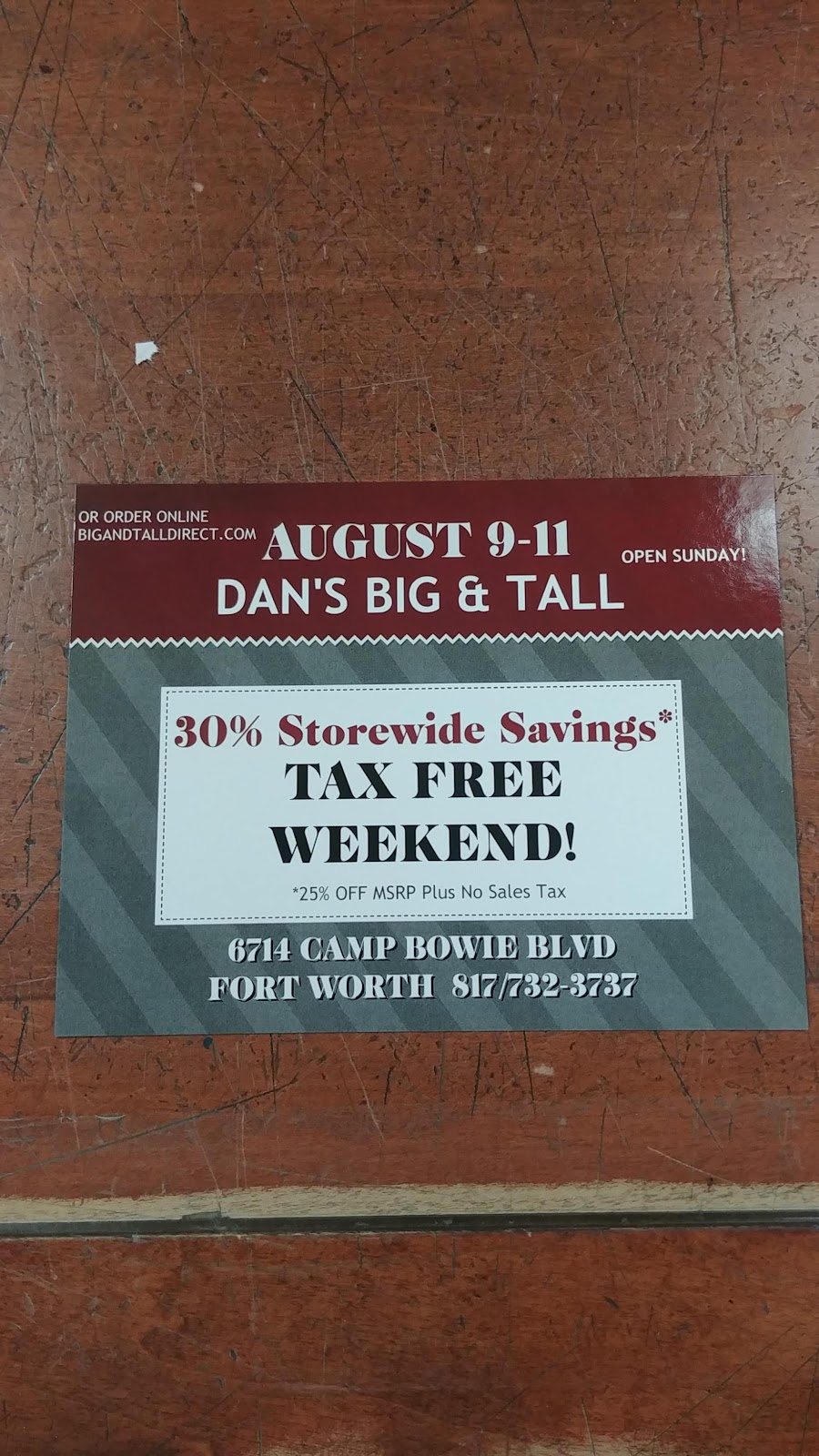Dans Big & Tall Corporate Office | 7275 Envoy Ct, Dallas, TX 75247, USA | Phone: (214) 865-6363