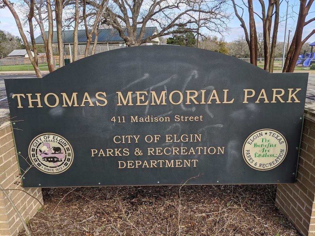 Thomas Memorial Park | Thomas Memorial Park, 411 Madison St, Elgin, TX 78621, USA | Phone: (512) 285-6434