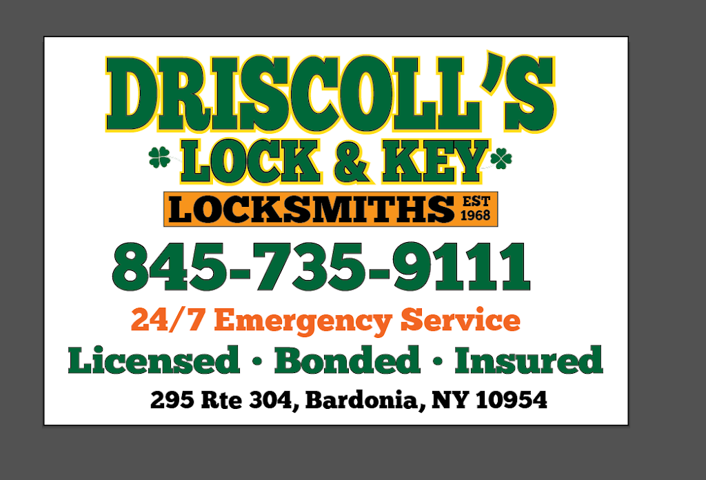 Driscolls Lock and Key | 295 NY-304, Bardonia, NY 10954, USA | Phone: (845) 735-9111