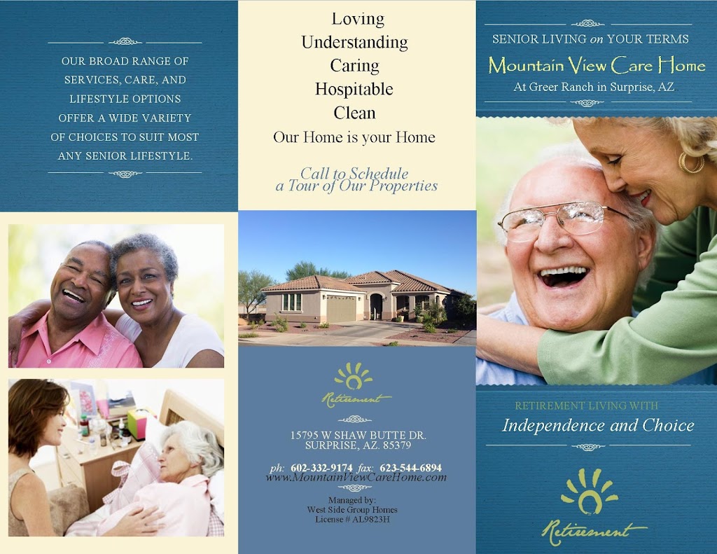 Mountain View Care Home | 15795 W Shaw Butte Dr #2, Surprise, AZ 85379, USA | Phone: (602) 332-9174