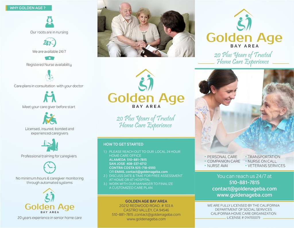 Golden Age Bay Area Home Care | 4701 Patrick Henry Dr #25, Santa Clara, CA 95054, USA | Phone: (408) 337-6712