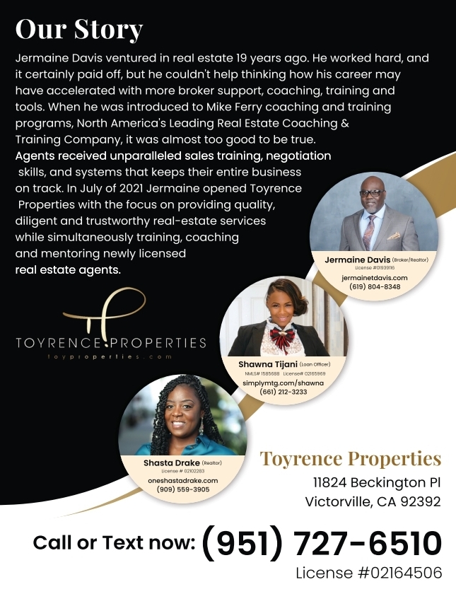 Toyrence Properties | 11824 Beckington Pl, Victorville, CA 92392, USA | Phone: (951) 727-6510