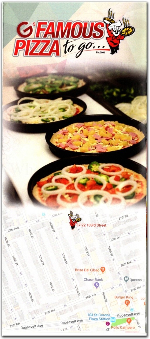 G’s Famous Pizza | 3722 103rd St, Flushing, NY 11368, USA | Phone: (718) 803-3835