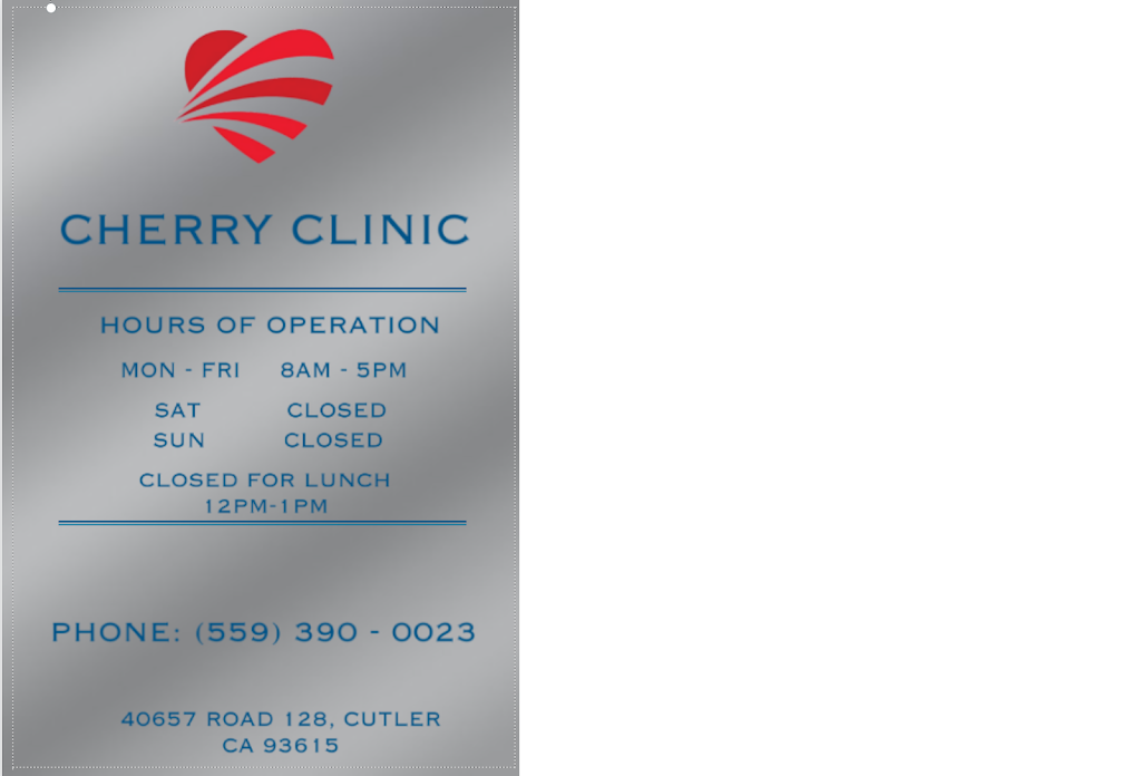 Cherry Clinic | 40657 Rd 128 Suite 101, Cutler, CA 93615, USA | Phone: (559) 390-0023