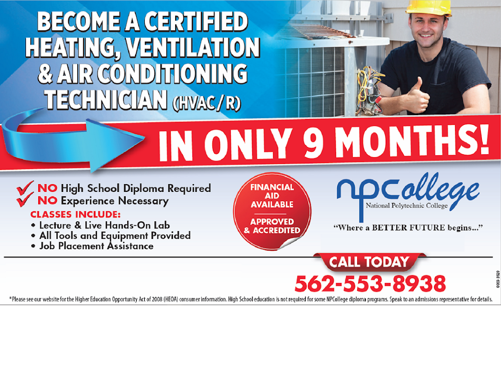 NPCollege - HVAC-R Training School Los Angeles | 4102 South St, Lakewood, CA 90712, USA | Phone: (888) 243-2493