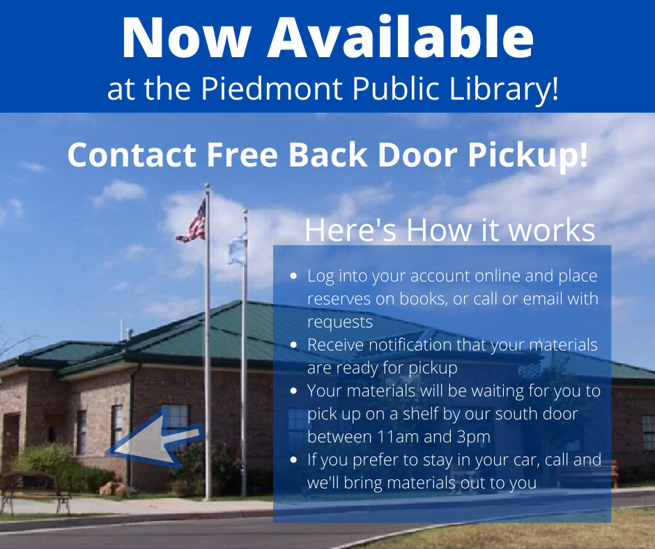 Piedmont Public Library | 1129 Stout Dr NW, Piedmont, OK 73078, USA | Phone: (405) 373-9018