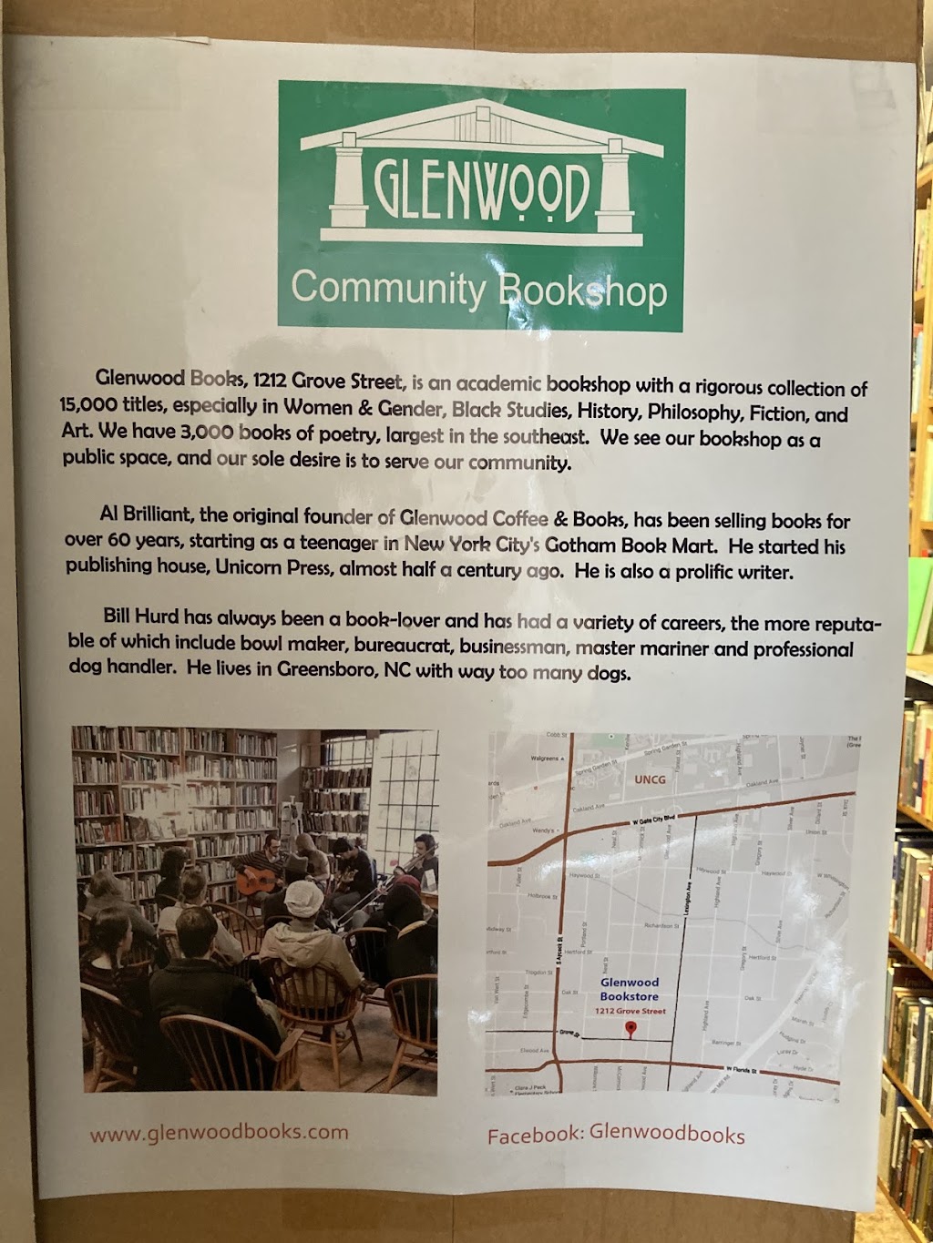 Glenwood Community Bookshop | 1212 Grove St, Greensboro, NC 27403, USA | Phone: (336) 609-6168