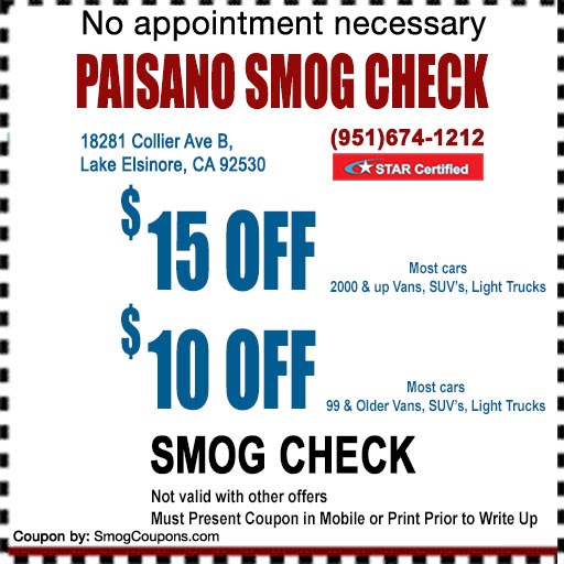 Paisano Smog Test Only | 18281 Collier Ave #B, Lake Elsinore, CA 92530, USA | Phone: (951) 674-1212