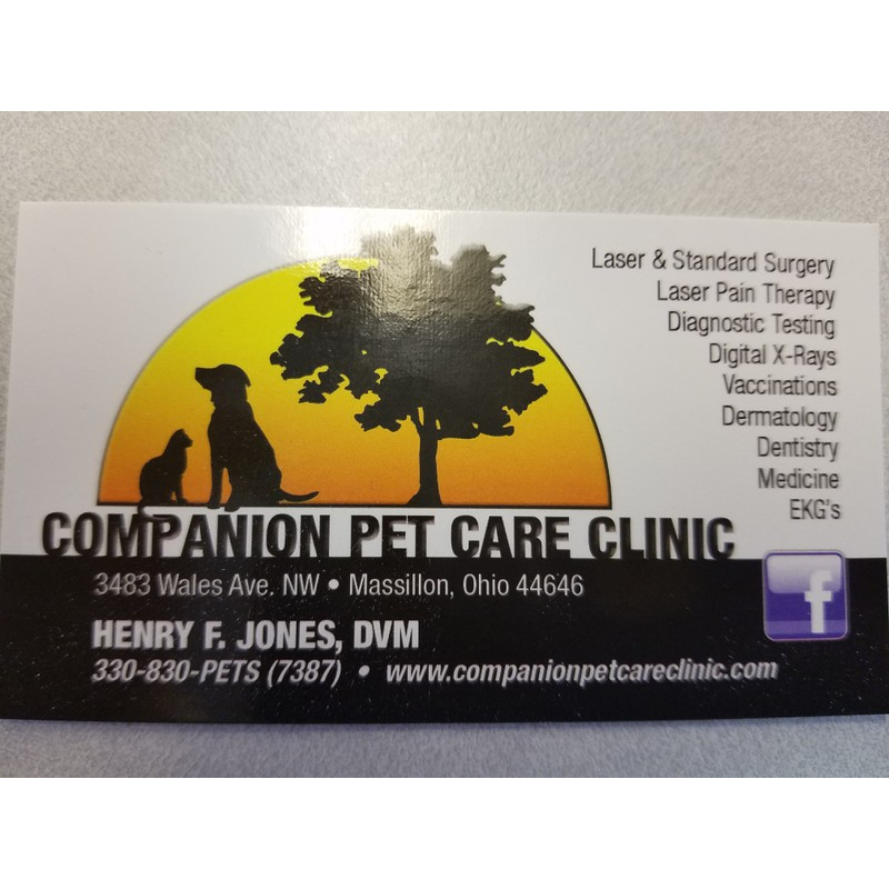 Companion Pet Care Clinic | 3483 Wales Ave NW, Massillon, OH 44646, USA | Phone: (330) 830-7387