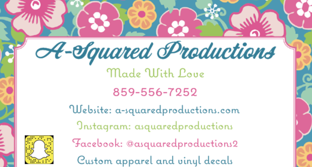 A-Squared Productions LLC. | 19 Wainscott Ave, Winchester, KY 40391, USA | Phone: (859) 556-7252