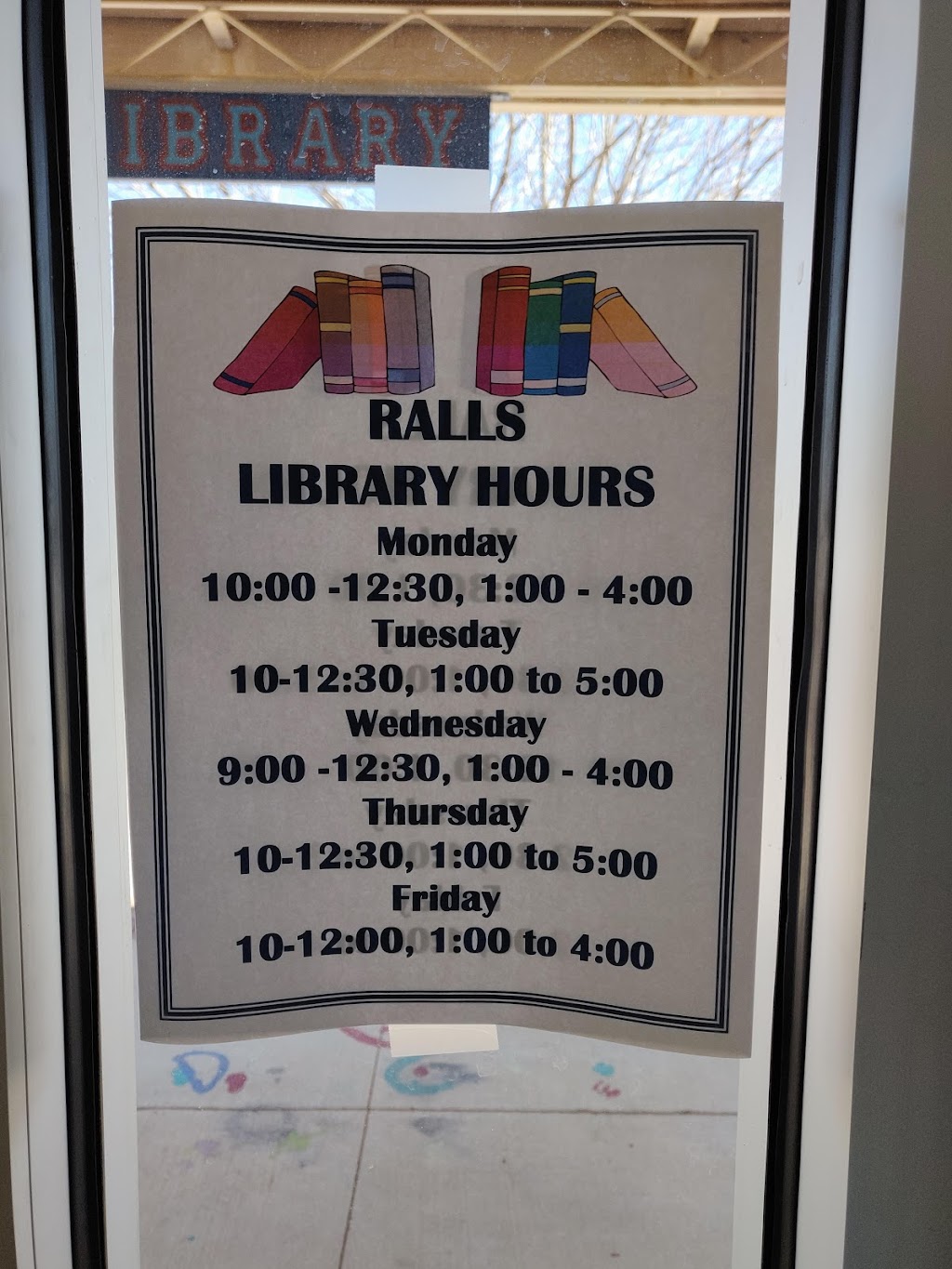 Ralls Library | 813 Main, Ralls, TX 79357, USA | Phone: (806) 253-2755