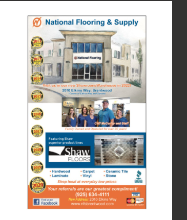 National Flooring & Supply | 2010 Elkins Way Ste. 116, Brentwood, CA 94513, USA | Phone: (925) 634-4111