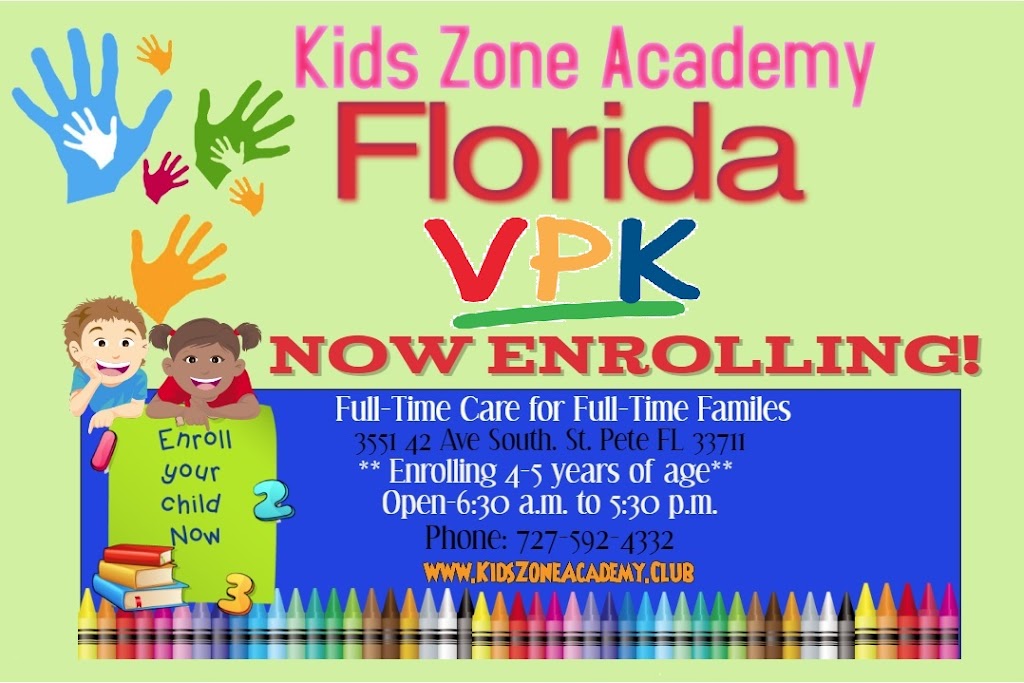 Kids Zone Academy LLC | 3551 42nd Ave S, St. Petersburg, FL 33711, USA | Phone: (727) 592-4332