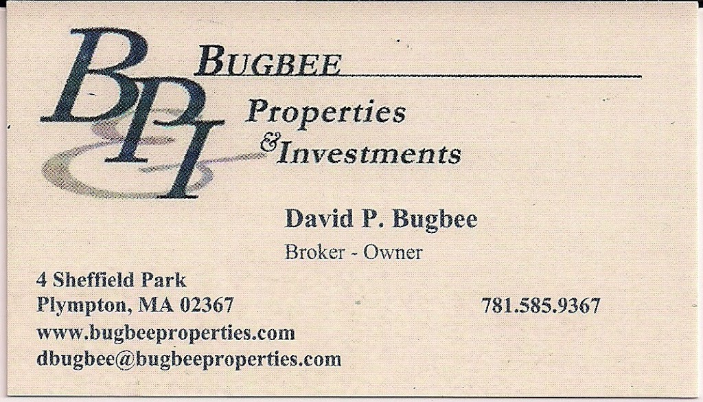 Bugbee Properties & Investments | 4 Sheffield Park, Plympton, MA 02367, USA | Phone: (781) 585-9367