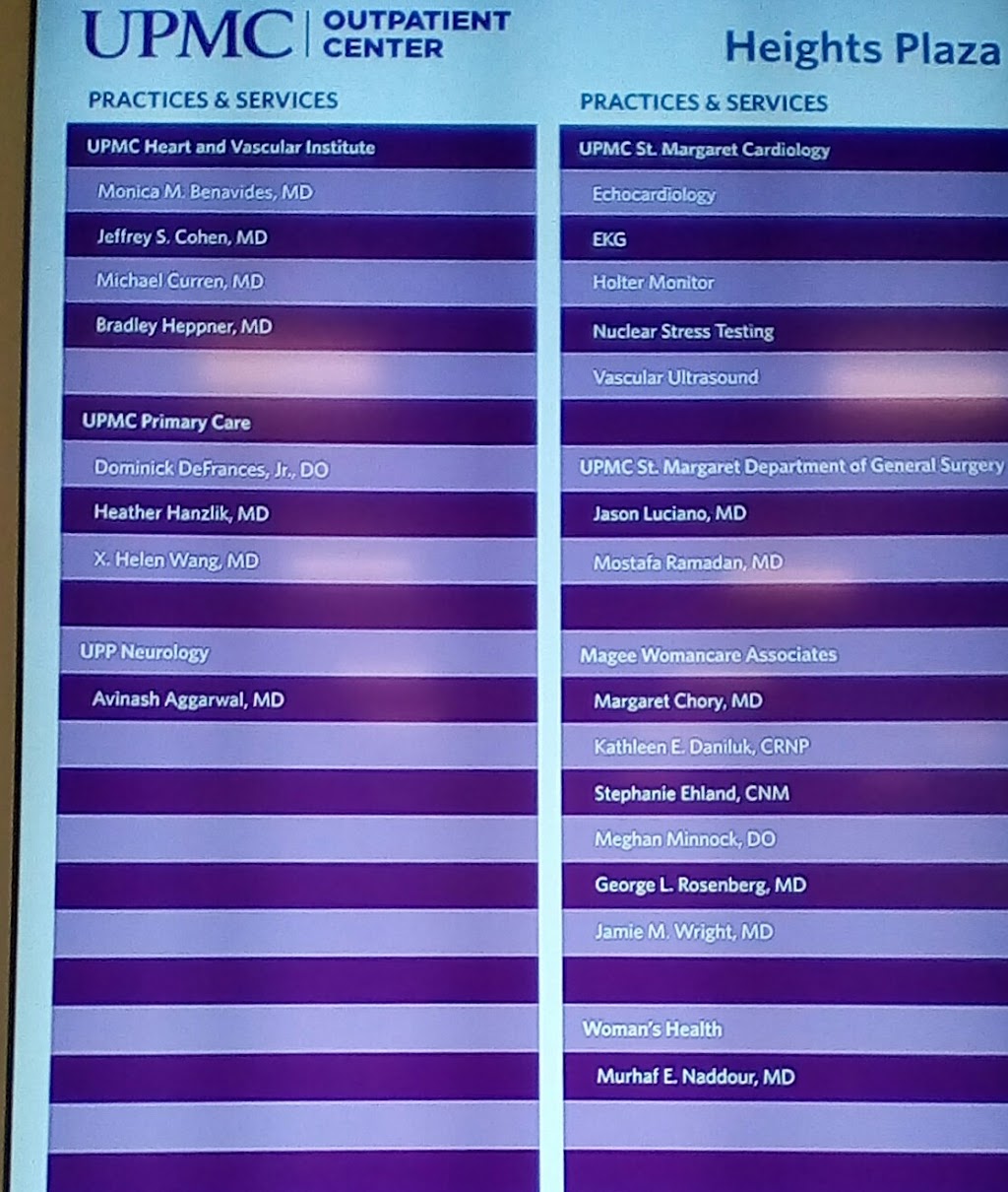 UPMC Outpatient Center | Heights Plaza, 1800 Union Ave, Natrona Heights, PA 15065, USA | Phone: (724) 230-3280