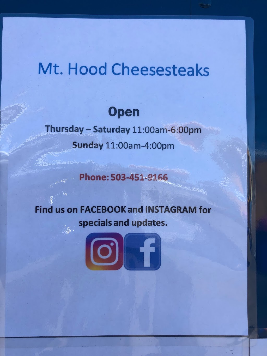 Mt Hood Cheesesteaks | 38424 Pioneer Blvd, Sandy, OR 97055, USA | Phone: (503) 451-9166