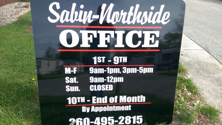 Sabin- Northside, Inc. | 500 N Coldwater St Lot 26, Fremont, IN 46737, USA | Phone: (260) 495-2815