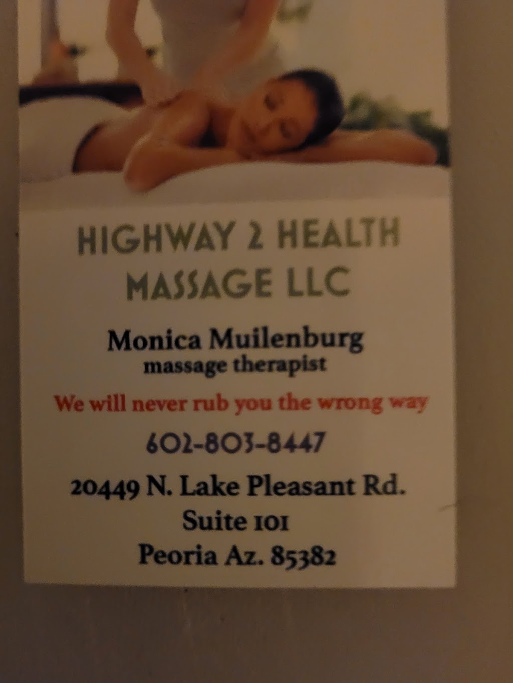 Highway 2 Health MassageLLC | 20449N N Lake Pleasant Rd #101, Peoria, AZ 85382, USA | Phone: (602) 803-8447