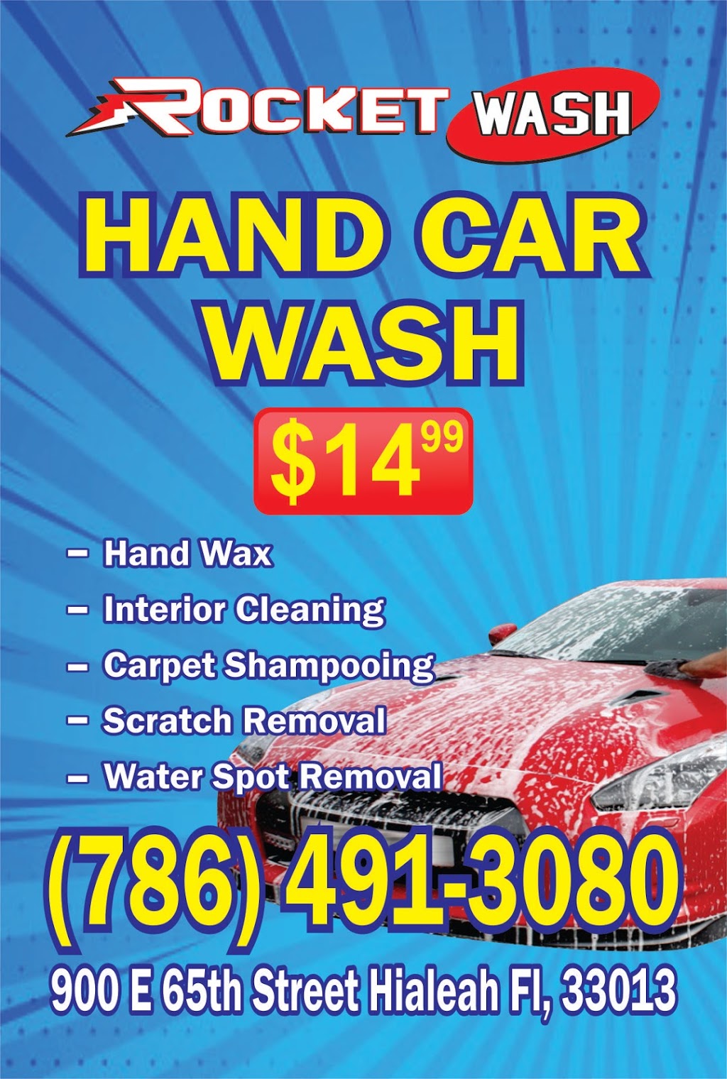 Rocket Car Wash | 900 E 65th St, Hialeah, FL 33013, USA | Phone: (786) 491-3080