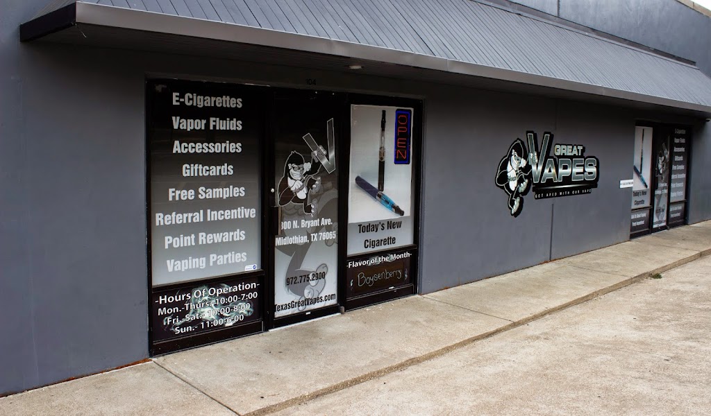 Great Vapes | 300 Bryant Ave, Midlothian, TX 76065, USA | Phone: (972) 775-2900