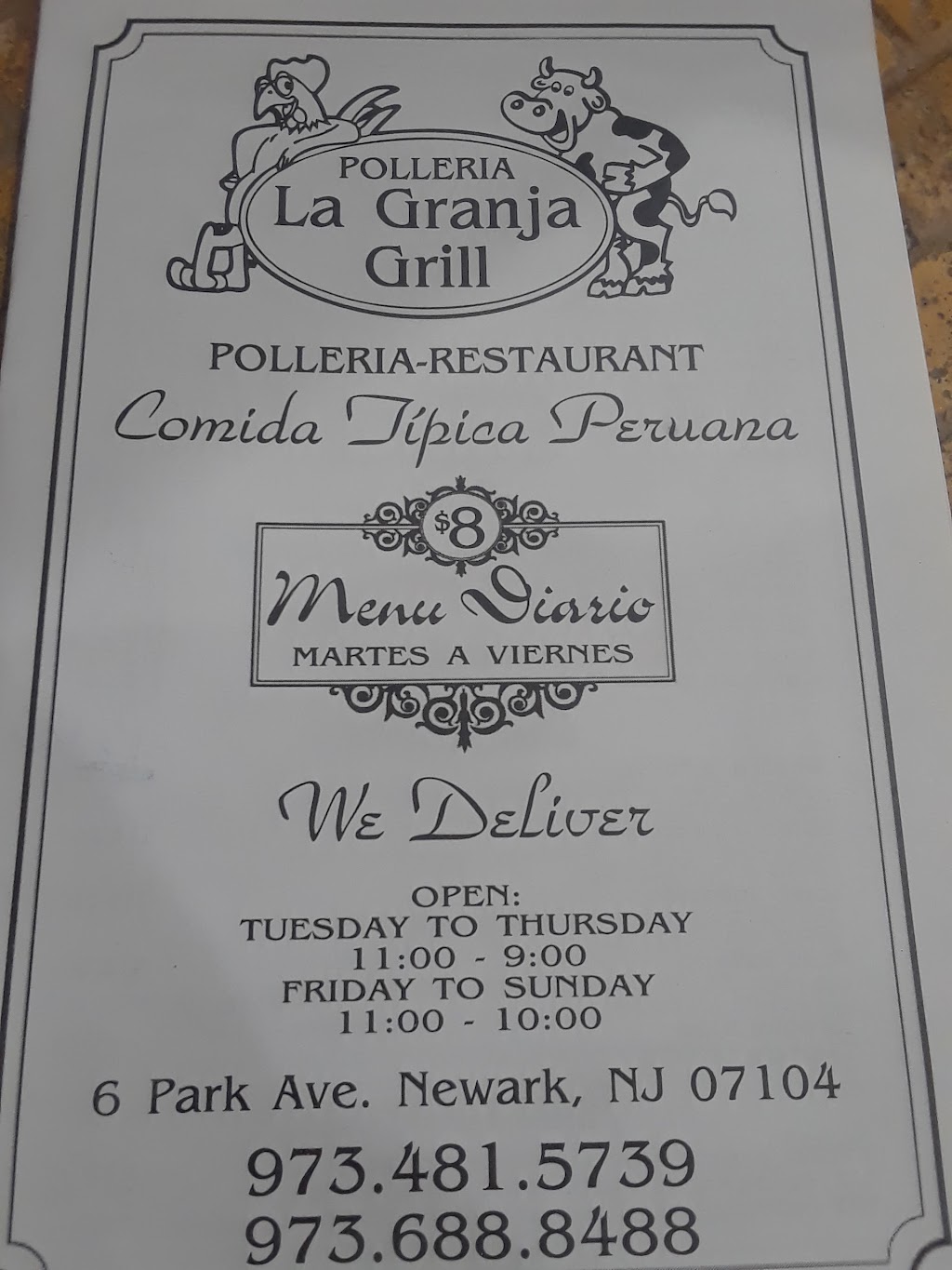 La Granja Grill | 6 Park Ave, Newark, NJ 07104, USA | Phone: (973) 481-5739