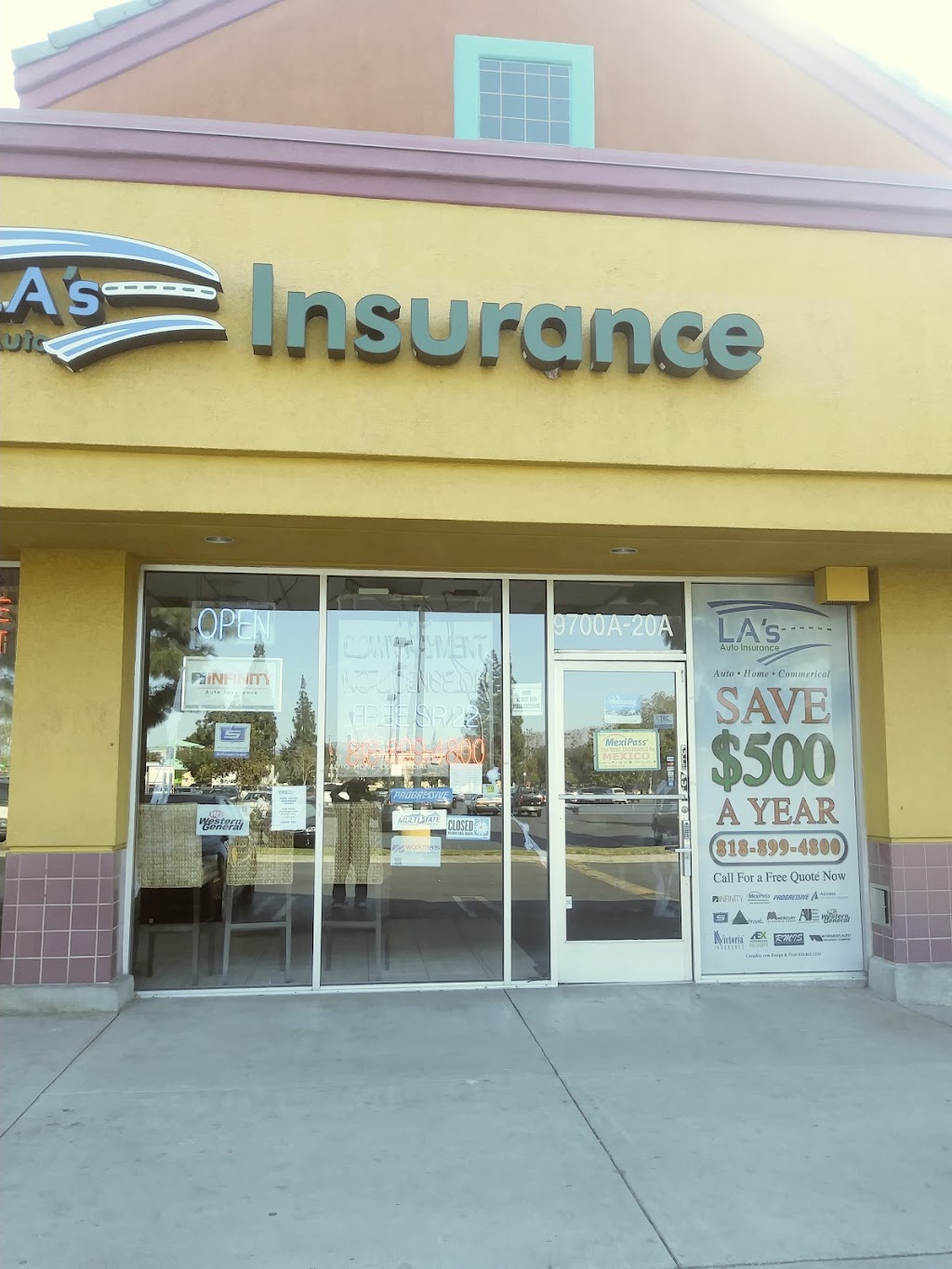 LAs Auto Insurance | 9700 Woodman Ave #20A, Arleta, CA 91331, USA | Phone: (818) 899-4800