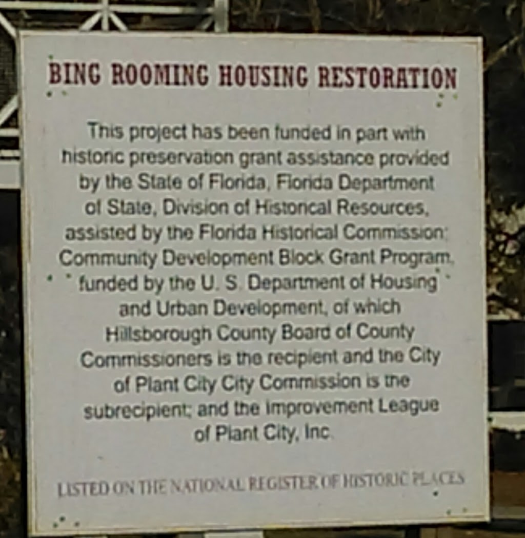 Bing Rooming House Museum | 205 Allen St, Plant City, FL 33563, USA | Phone: (813) 704-5800