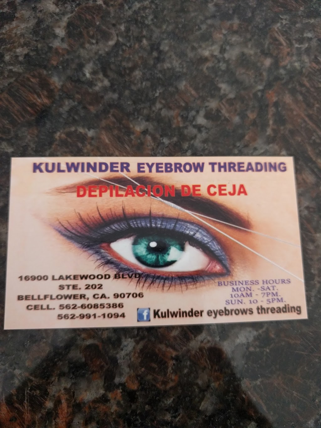 kulwinder eyebrows threading | 16900 Lakewood Blvd UNIT 202, Bellflower, CA 90706, USA | Phone: (562) 991-1094