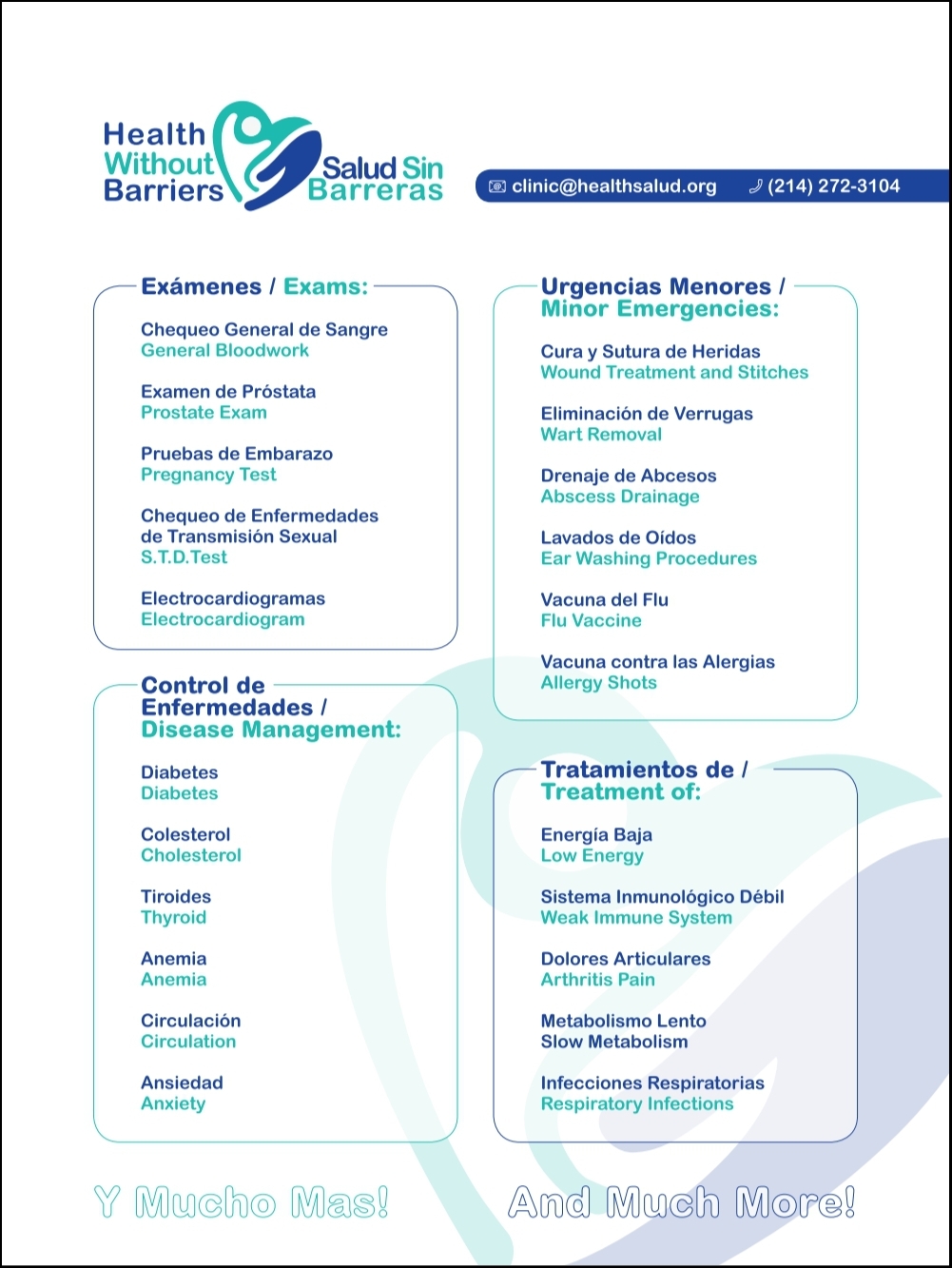 Clinica Hispana Salud Sin Barreras / Health Without Barriers | 2033 Military Pkwy Suite 302C, Mesquite, TX 75149, USA | Phone: (214) 272-3104