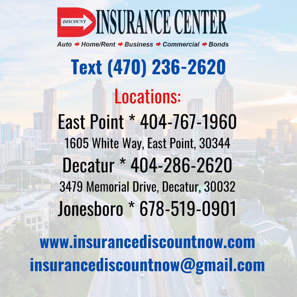 Discount Insurance Center | 6417 Tara Blvd, Jonesboro, GA 30236, USA | Phone: (678) 519-0901