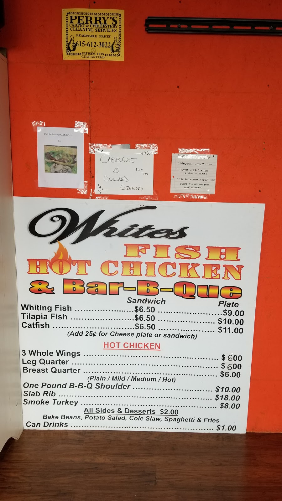 Whites Fish & BBQ | 3801 Dickerson Pike, Nashville, TN 37207, USA | Phone: (615) 540-4397