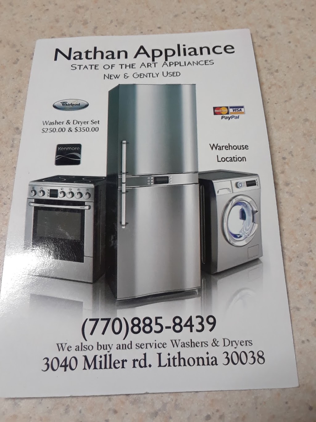 Nathan Appliance | 2575 Snapfinger Rd, Decatur, GA 30034, USA | Phone: (770) 885-8439