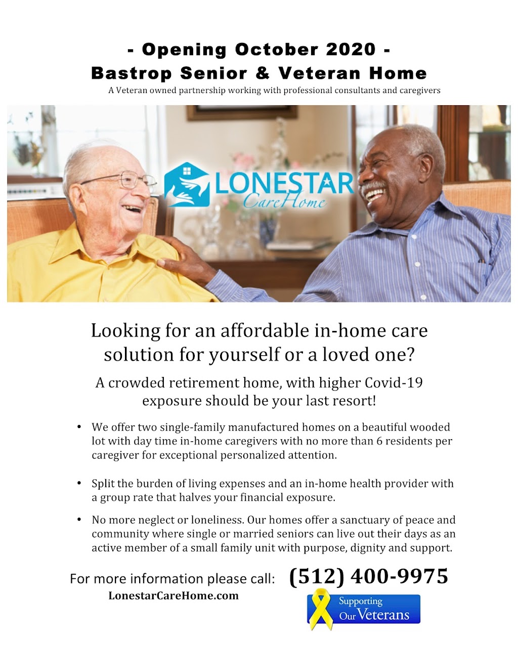 Lonestar CareHomes | 374 Plum St, Bastrop, TX 78602, USA | Phone: (512) 953-3711