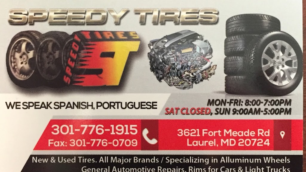 SPEEDY TIRES | 3621 Laurel Fort Meade Rd, Laurel, MD 20724, USA | Phone: (301) 776-1915